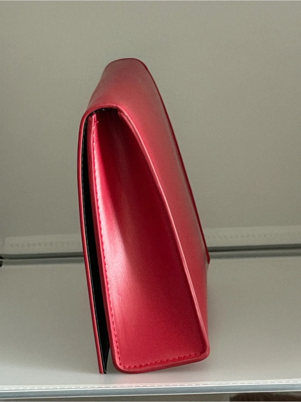 New Arrivals! Yves Saint Laurent Pink-Red Structured Flap Cosmetic Pouch